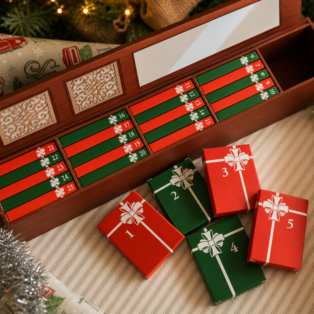 Calendrier de l’Avent avec mini-livres à suspendre