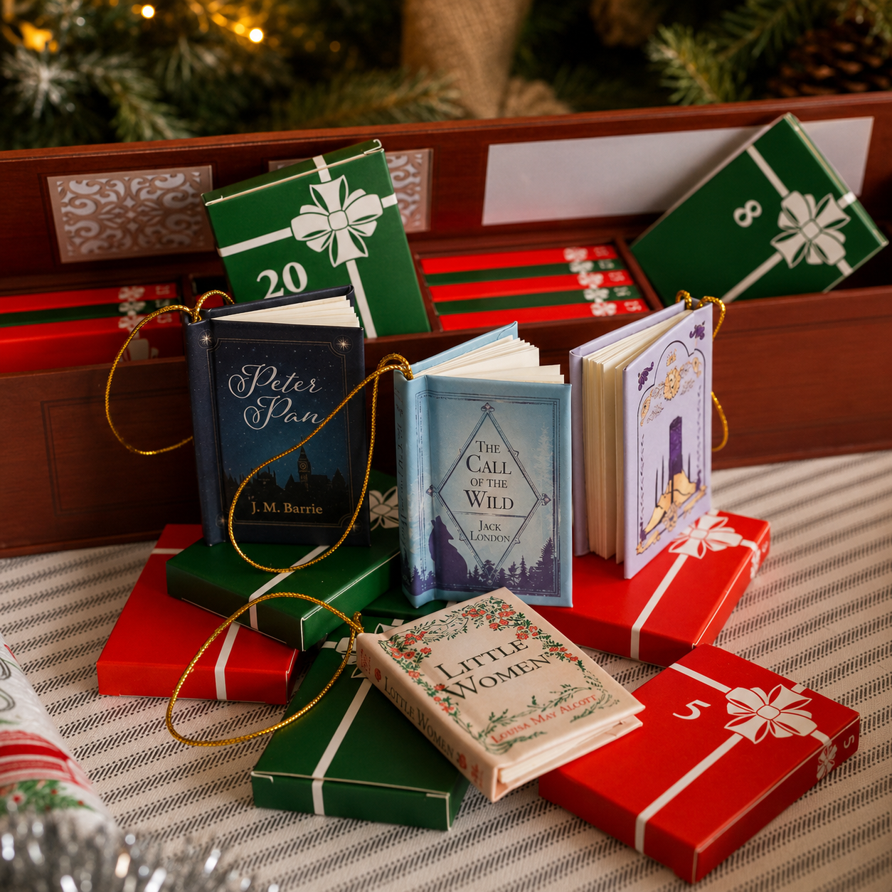 Calendrier de l’Avent avec mini-livres à suspendre